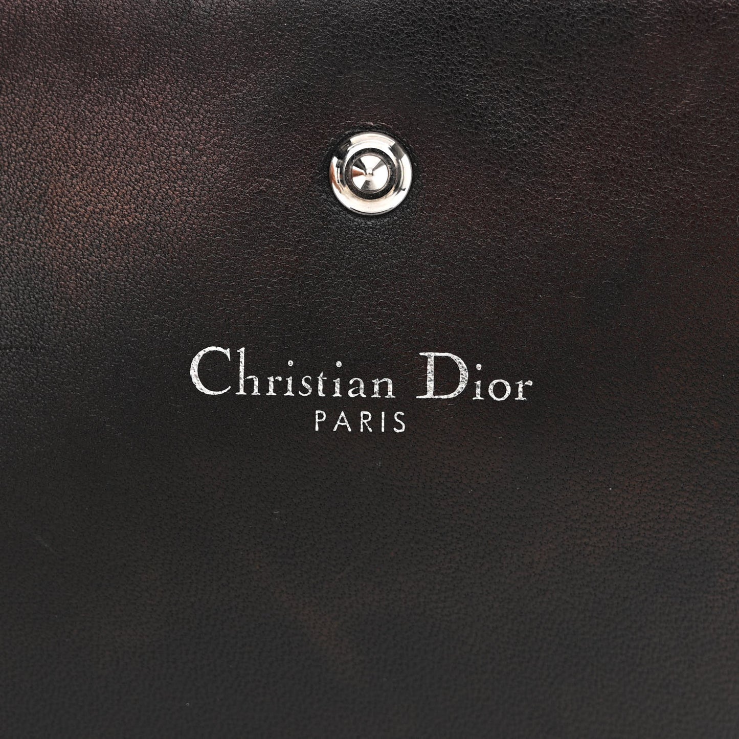 Grained Calfskin Diorama Croisiere Chain Wallet Black
