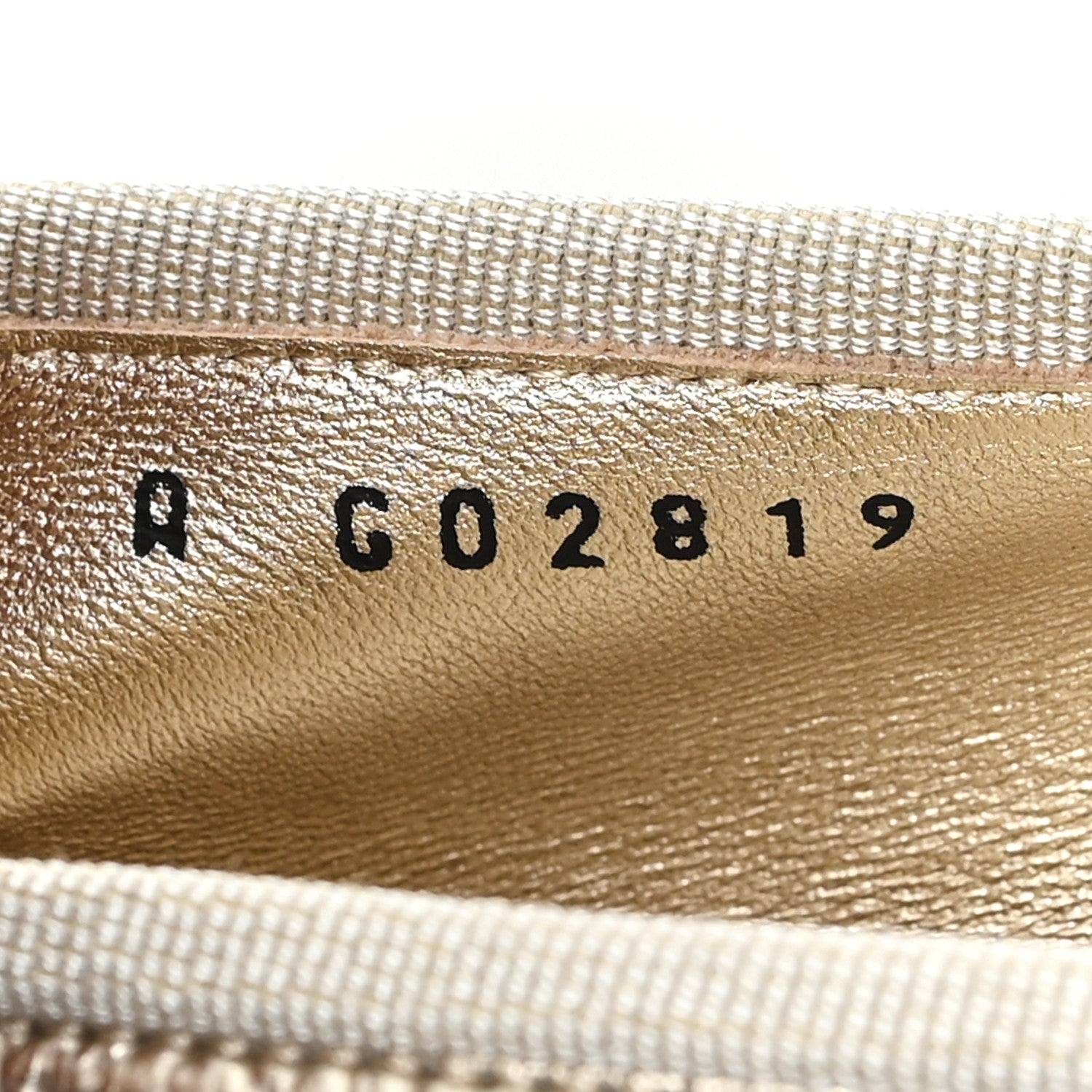 Chanel Metallic Laminated Lambskin Grosgrain CC Cap Toe Ballerina