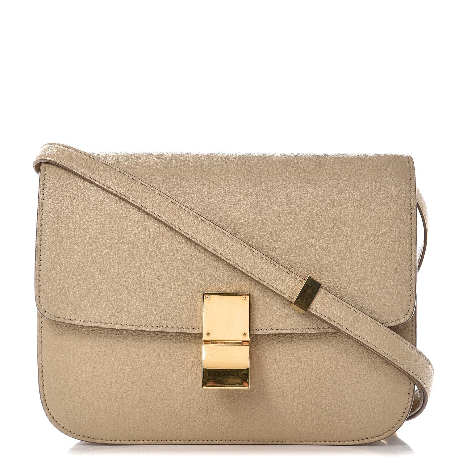 Celine Goatskin Medium Classic Box Flap Bag Dune 1 of 7