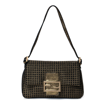 Fendi Micro Zucchino Forever Mini Mama Baguette Black Gold 1 of 9