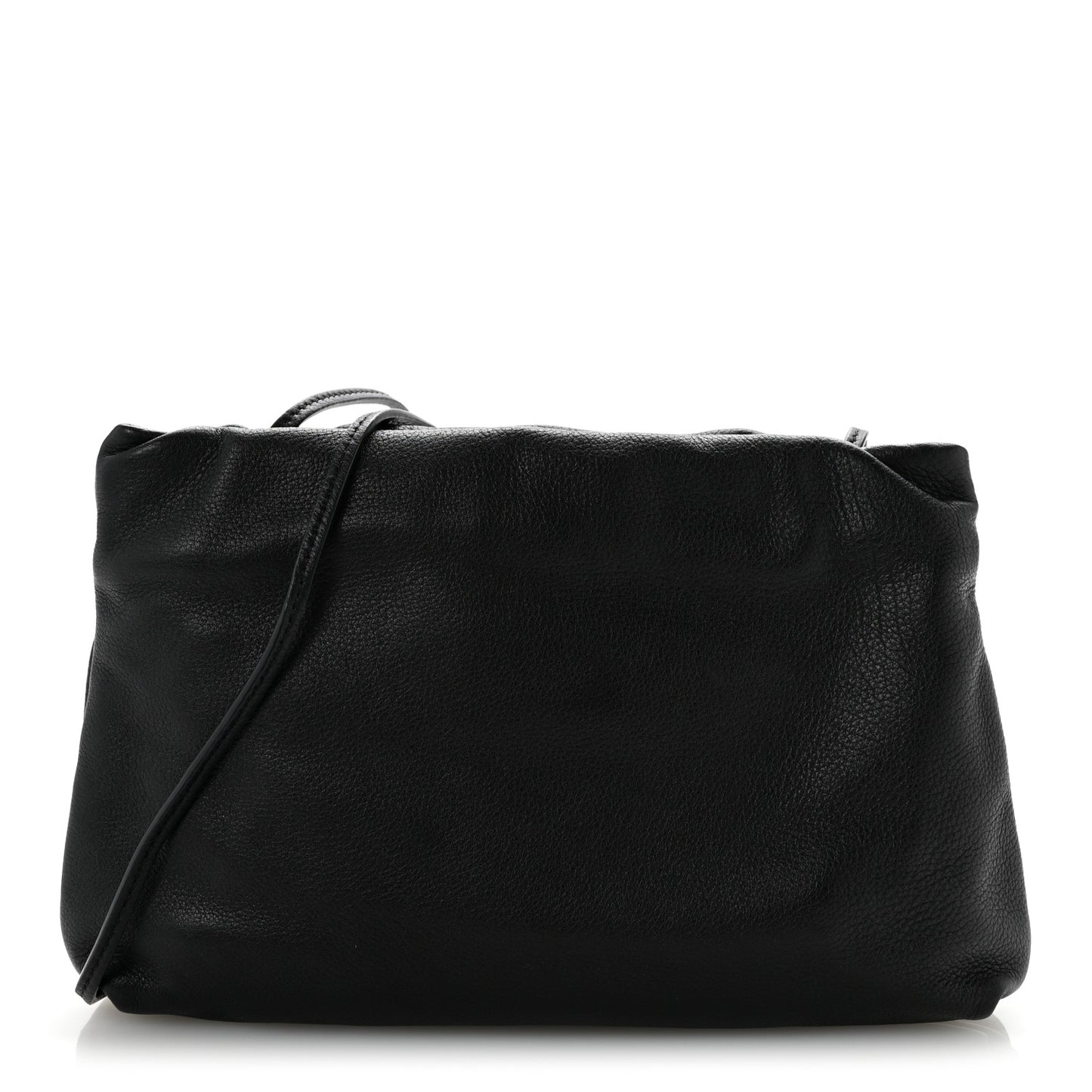 Grained Calfskin Bourse Clutch  Black