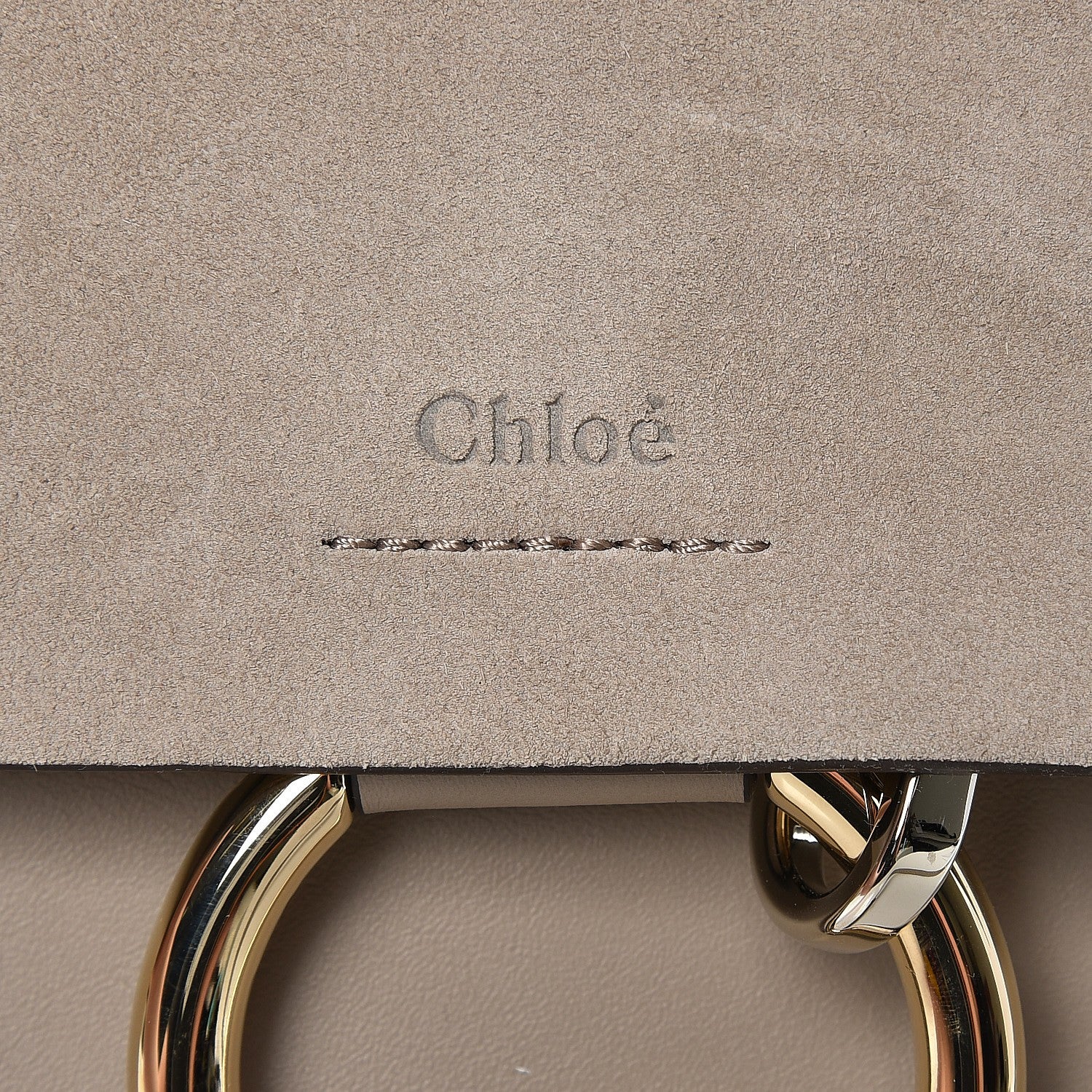 Chloe Calfskin Suede Medium Faye Shoulder Bag Motty Grey 7 of 7