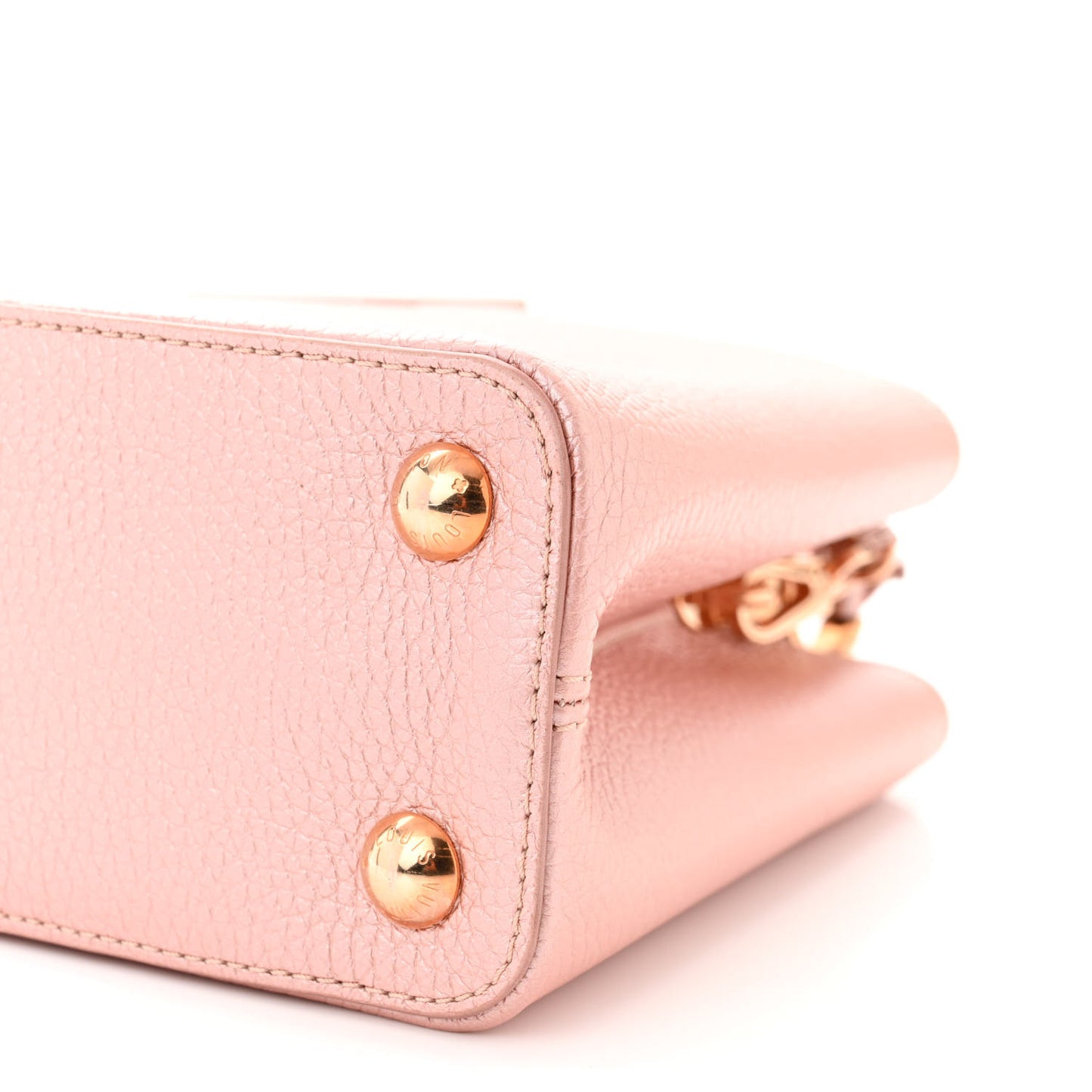 Metallic Taurillon Capucines BB Pearly Pink