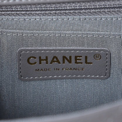 Chanel Calfskin Chevron Quilted Mini Statement Flap Grey 7 of 9