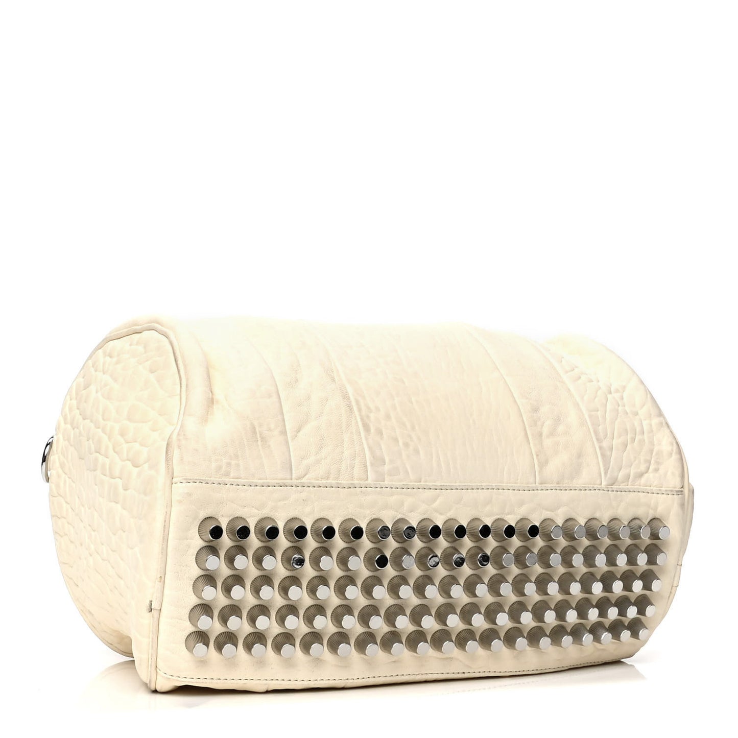 Pebbled Lambskin Rocco Bone Silver Hardware