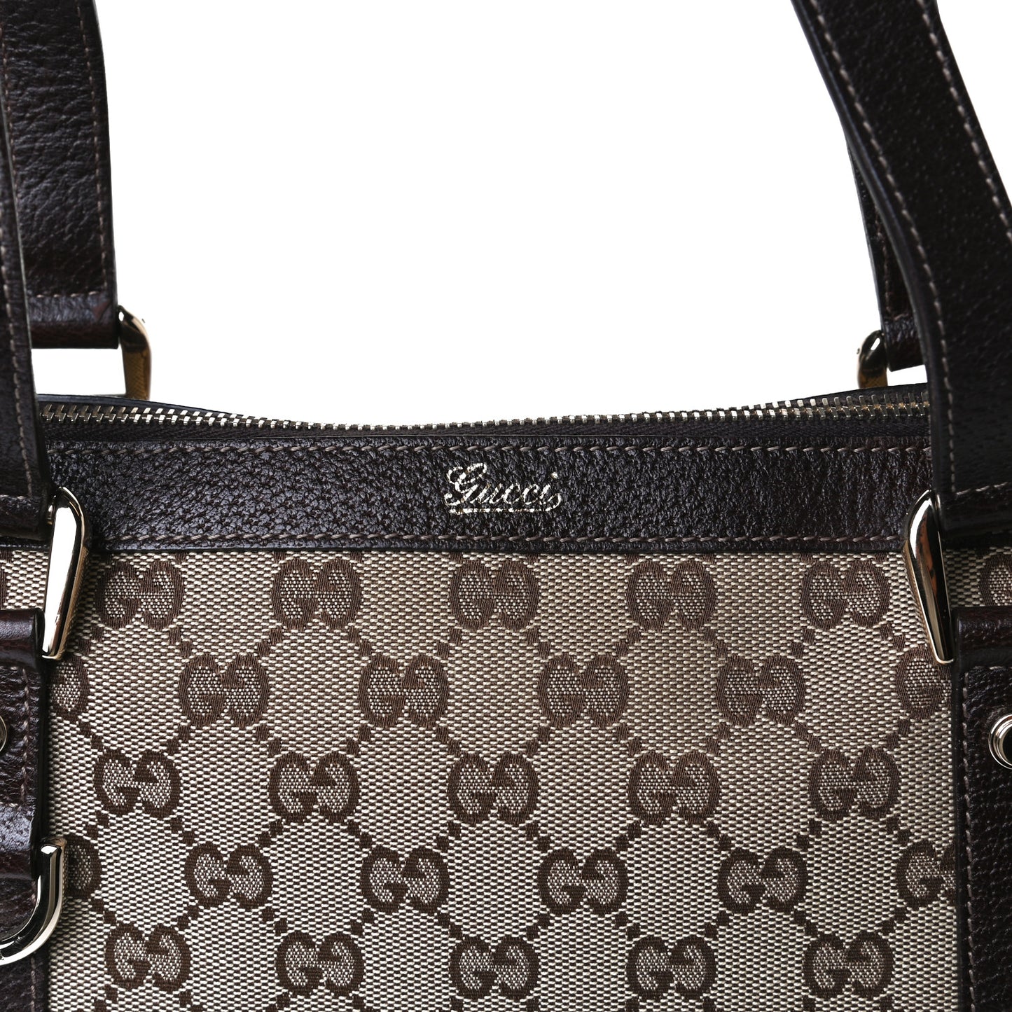 Monogram Medium Abbey Tote Dark Brown