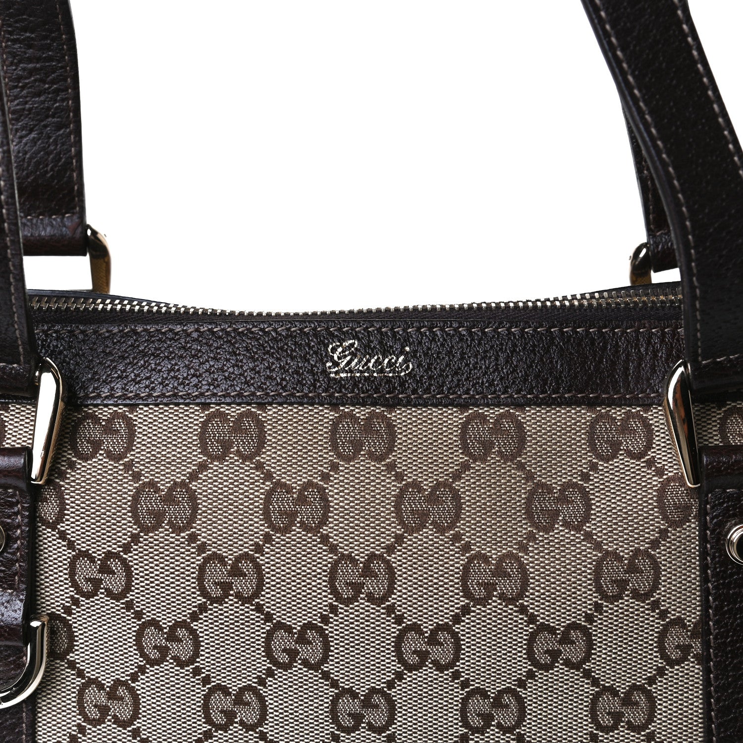 Gucci Monogram Medium Abbey Tote Dark Brown 12 of 20