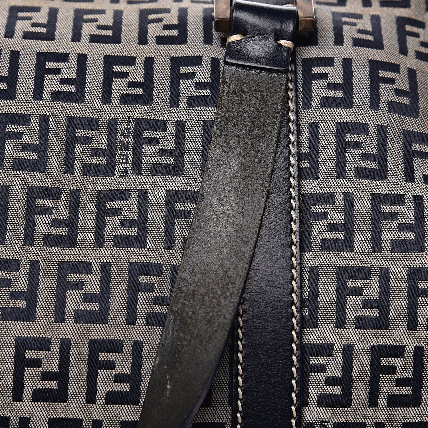 Fendi Zucchino Mini Boston Satchel Navy 10 of 12