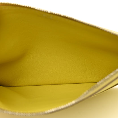 Hermes Evercolor Envelope Trio Wallet Malachite Lime Bleu Zephyr 8 of 12