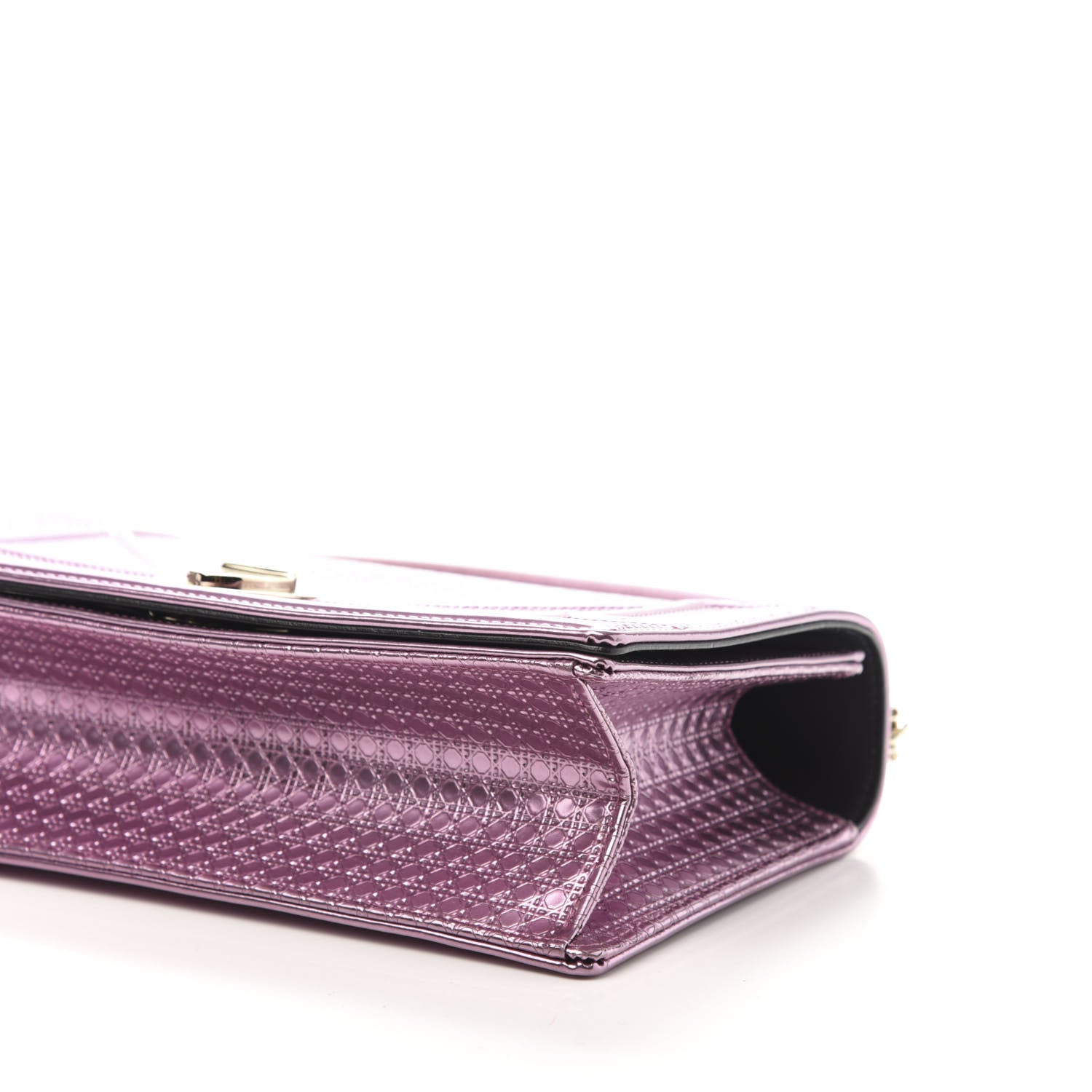 Christian Dior Metallic Patent Micro-Cannage Medium Diorama Flap Bag Pink 7 of 10
