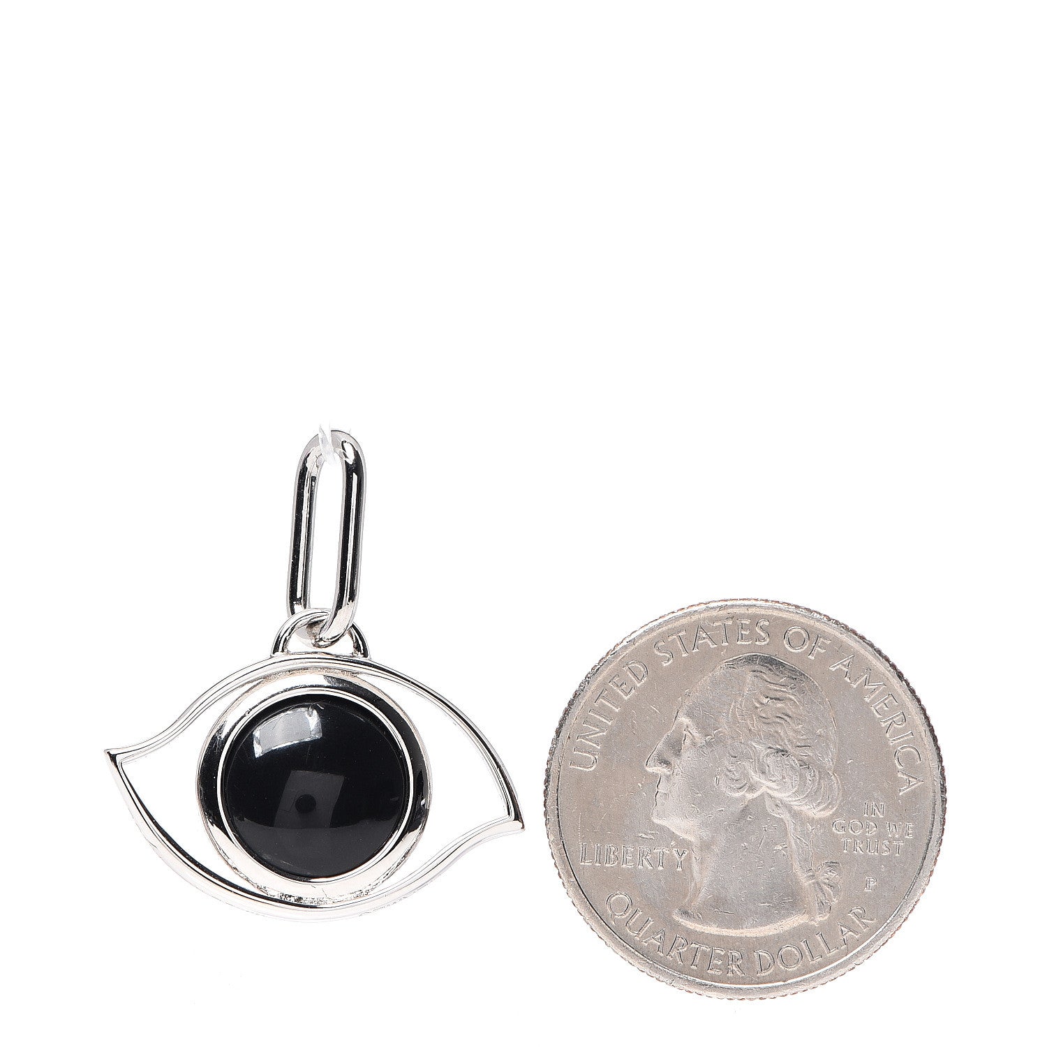 Hermes Palladium Onyx Eye Curiosite Charm 2 of 4