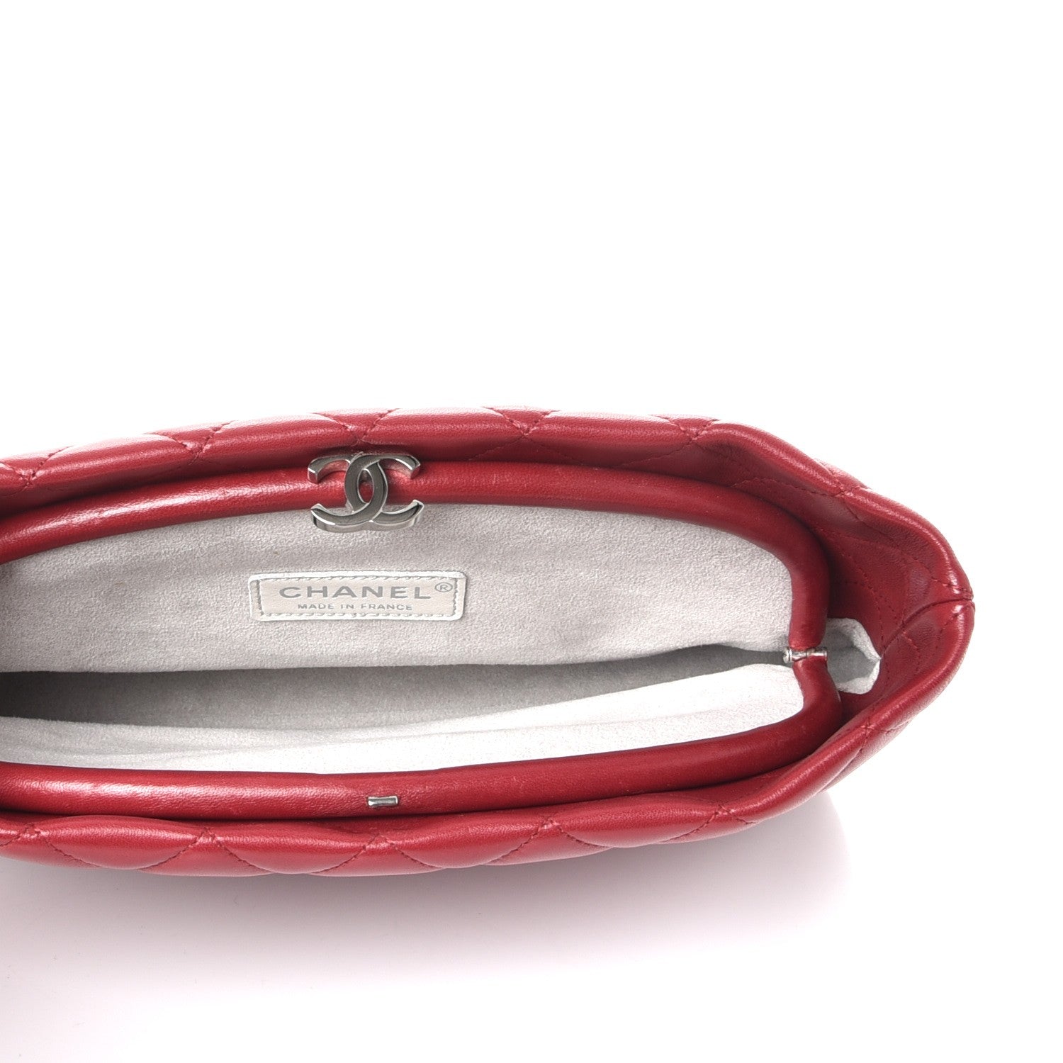 Chanel Lambskin Quilted Clutch Red 5 of 8