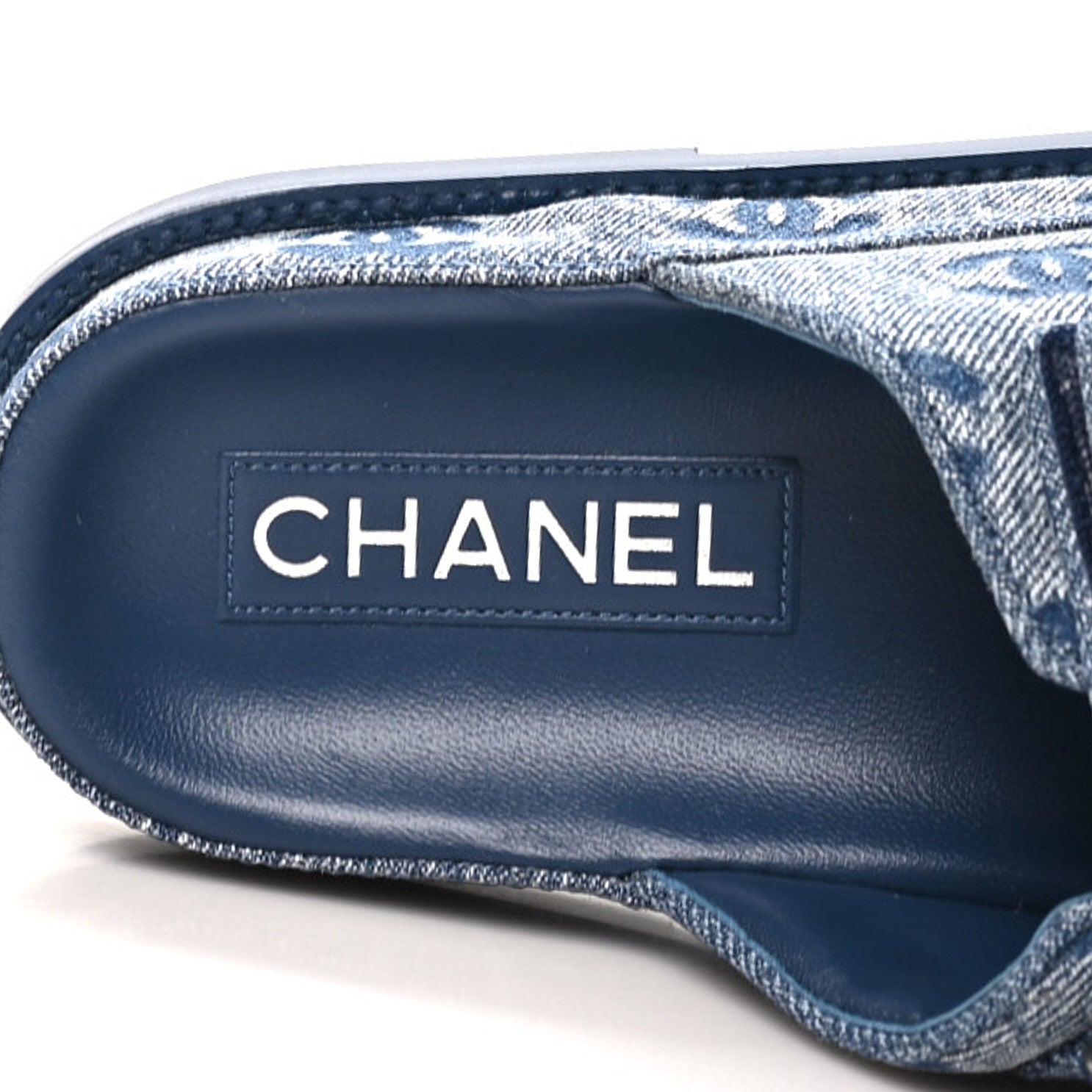 Chanel Denim CC Velcro Dad Chain CC Slide Sandals 39 Blue 1923587