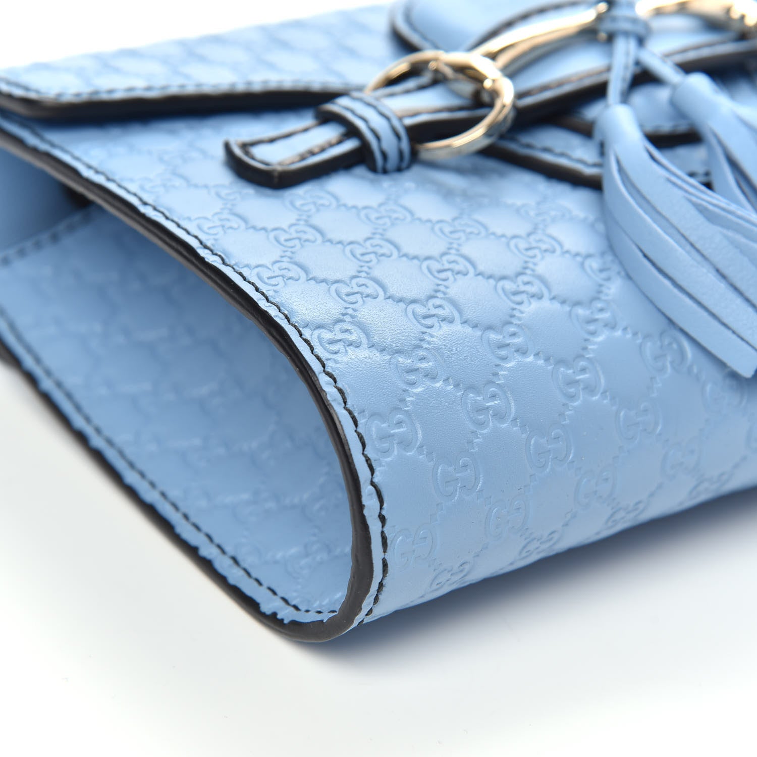 Gucci Soft Microguccissima Mini Emily Chain Shoulder Bag Mineral Blue 8 of 10