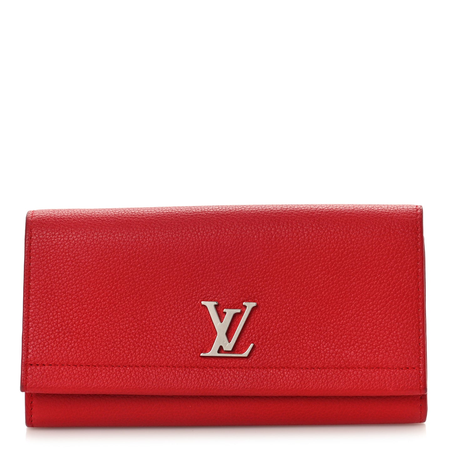Calfskin Lockme II Wallet Rubis