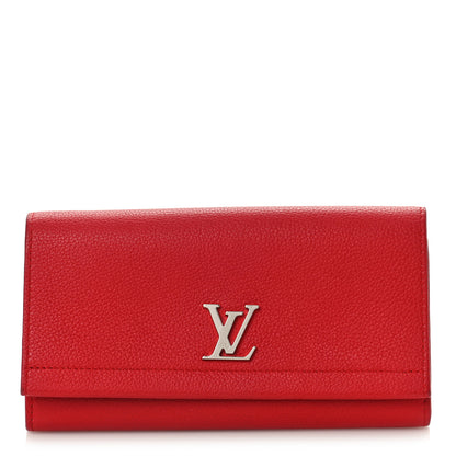 Louis Vuitton Calfskin Lockme II Wallet Rubis 1 of 8