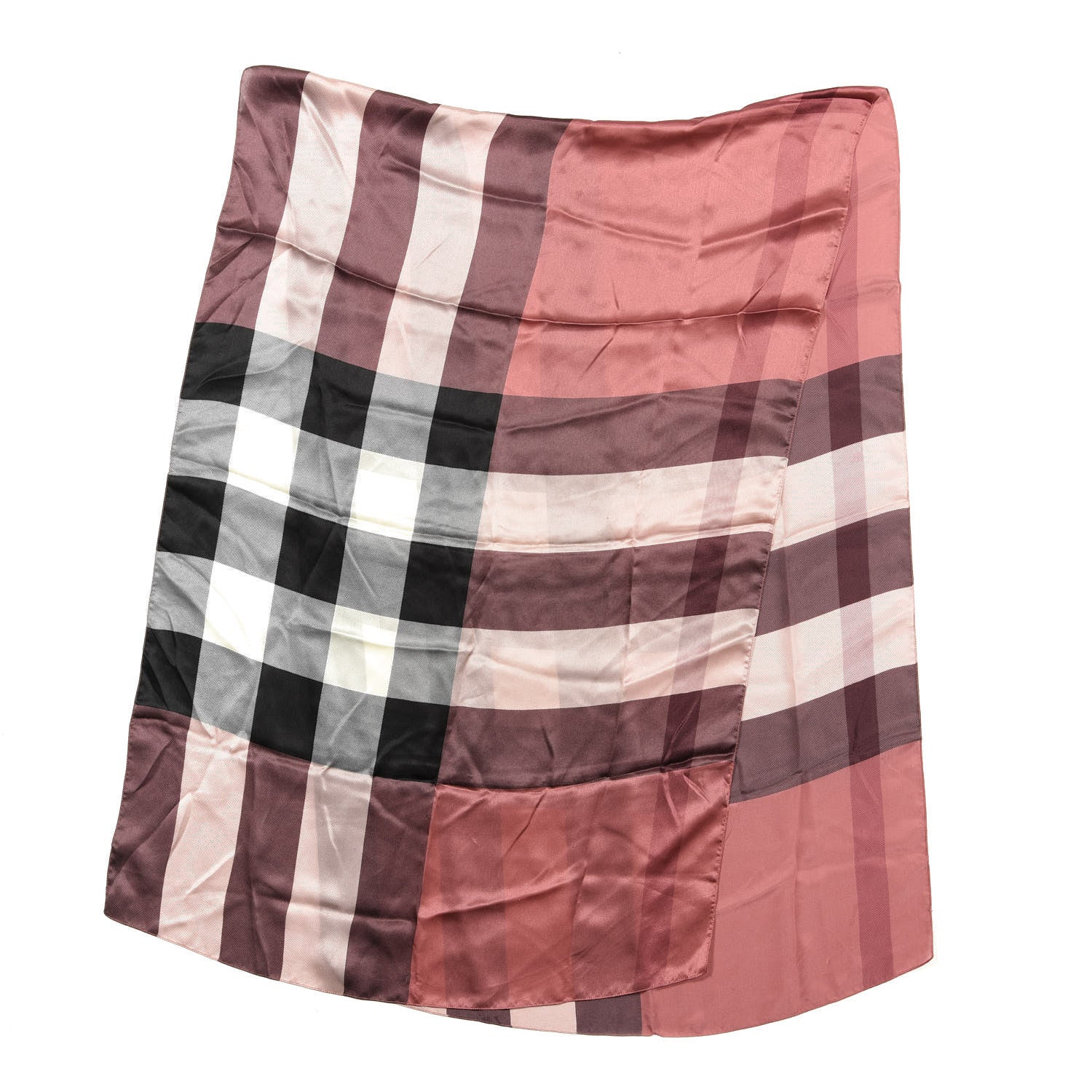 Burberry Silk Giant Check Scarf Pink 1 of 2