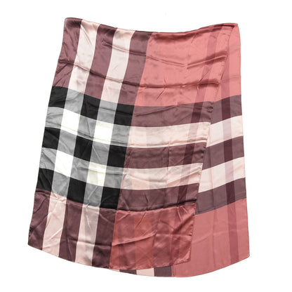 Burberry Silk Giant Check Scarf Pink 1 of 2
