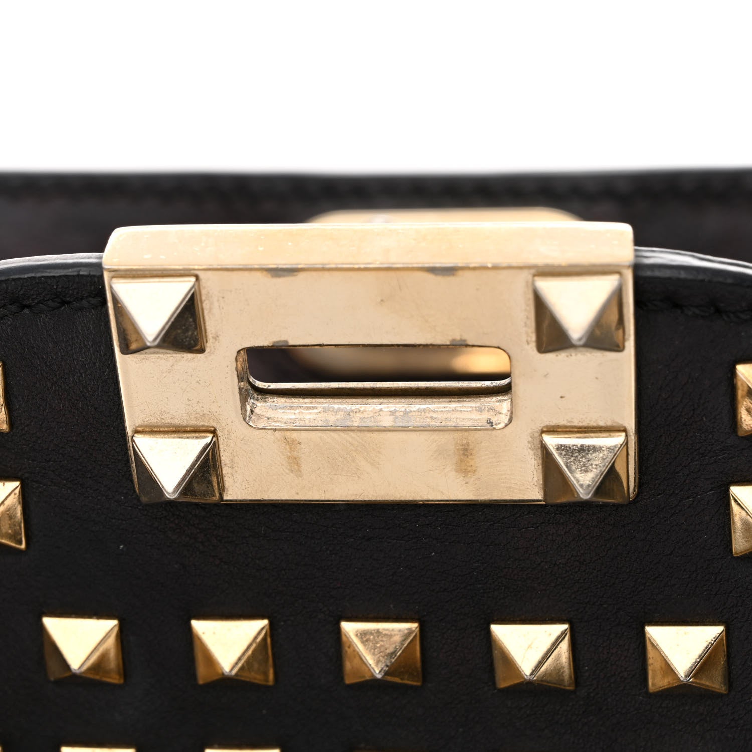 Valentino Garavani Calfskin Small Rockstud All Over Double Handle Tote Black 13 of 14