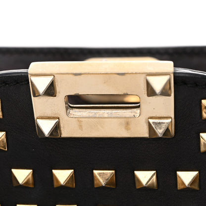 Valentino Garavani Calfskin Small Rockstud All Over Double Handle Tote Black 13 of 14