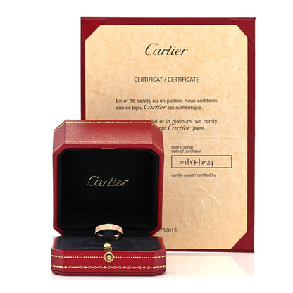 Cartier 18K Pink Gold Diamond 4mm LOVE Wedding Band Ring 50 5.25 5 of 5
