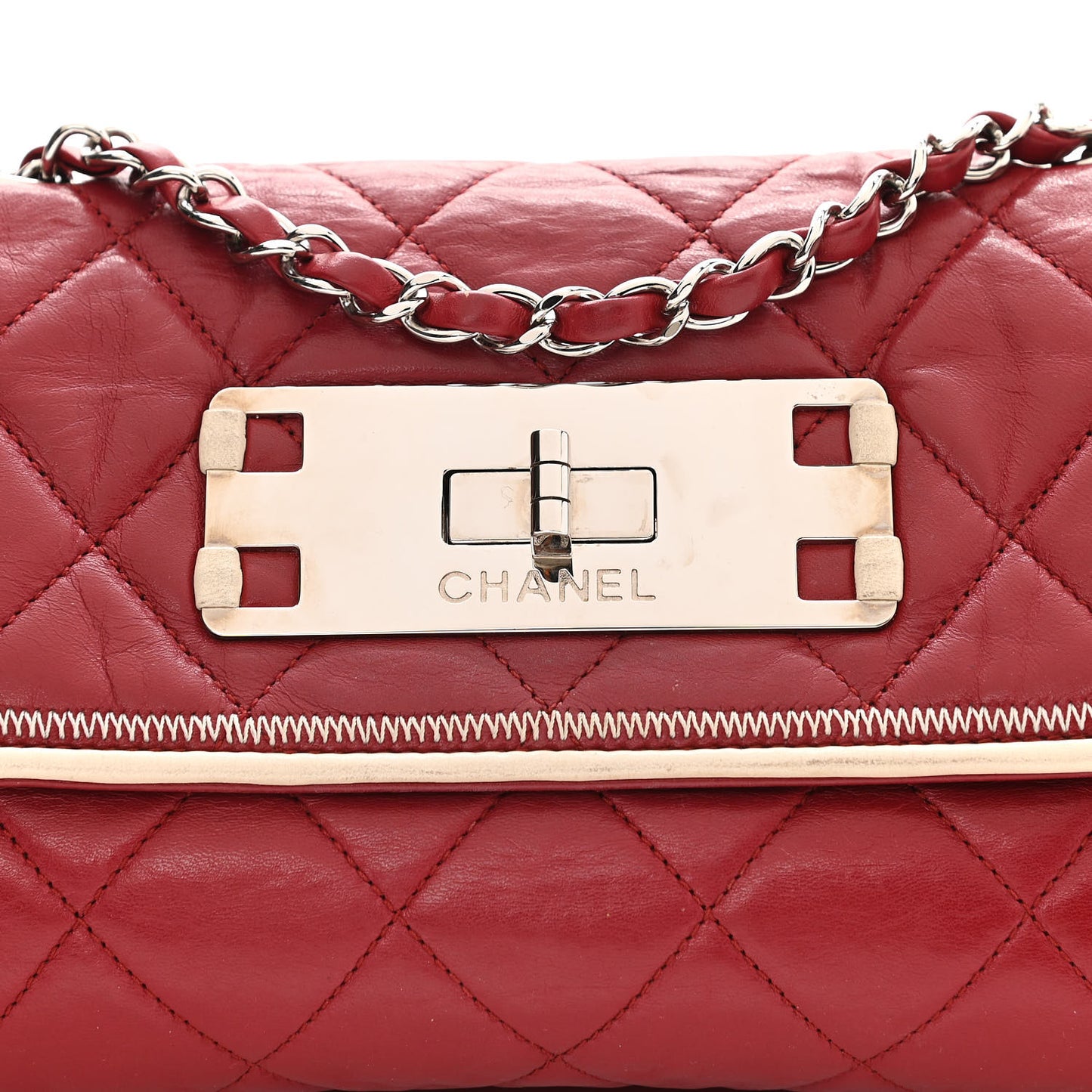 Lambskin East West Mademoiselle Flap Red