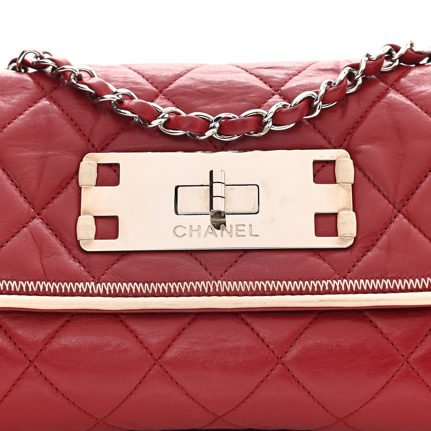 Chanel Lambskin East West Mademoiselle Flap Red 8 of 11