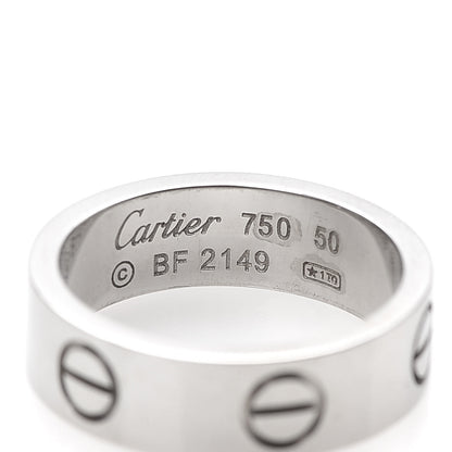 Cartier 18K White Gold 5.5mm LOVE Ring 50 5.25 4 of 4