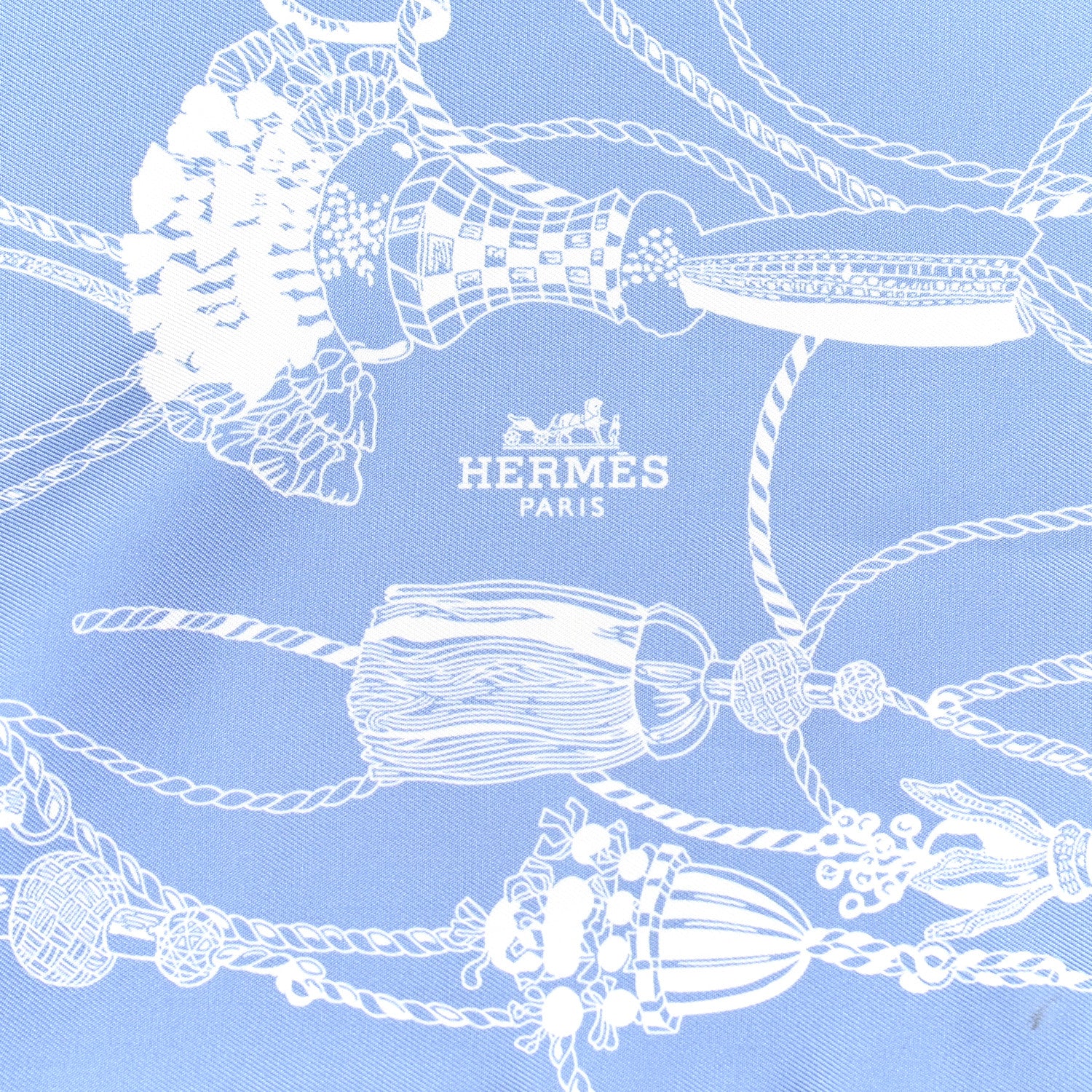 Hermes Silk Passementerie Maxi Twilly Cut Lavande Marine White 3 of 5