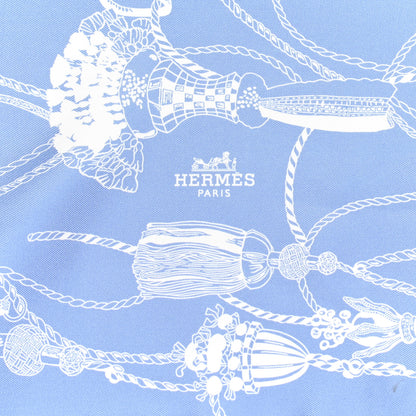 Hermes Silk Passementerie Maxi Twilly Cut Lavande Marine White 3 of 5