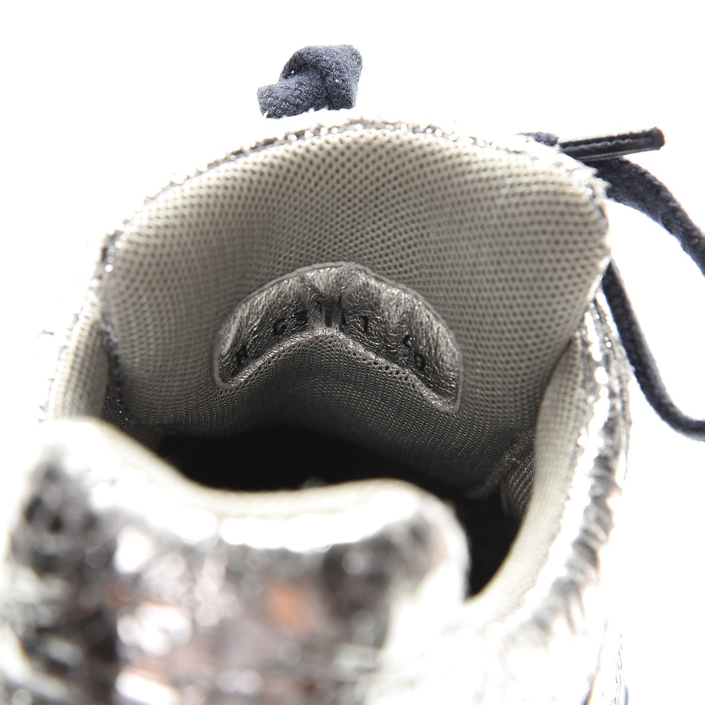 Metallic Crackled Calfskin CC Sneakers 40 Silver