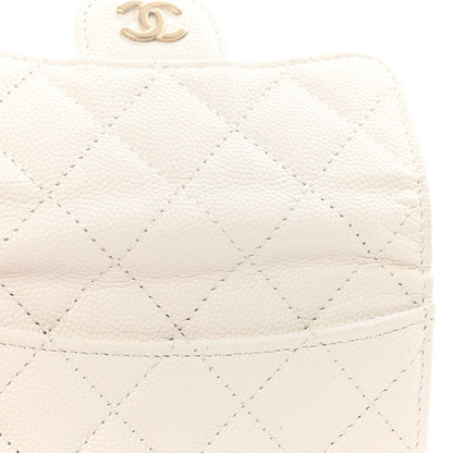 Chanel Caviar Quilted Flap Card Holder Wallet White 9 of 10