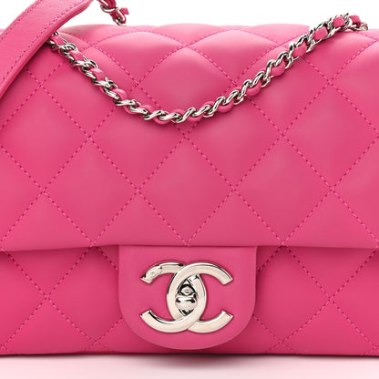 Chanel Rubber Quilted Lambskin Medium Coco Rain Flap Pink 8 of 12