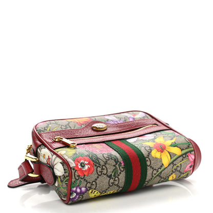 Gucci GG Supreme Monogram Flora Web Mini Ophidia Shoulder Bag Red 4 of 10