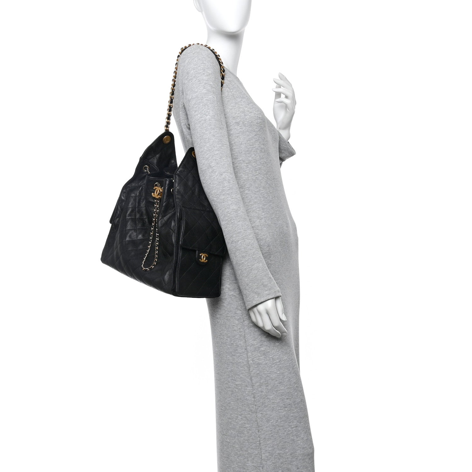 Chanel Caviar Quilted Medium Chanel 25 Handbag Black 2 of 12