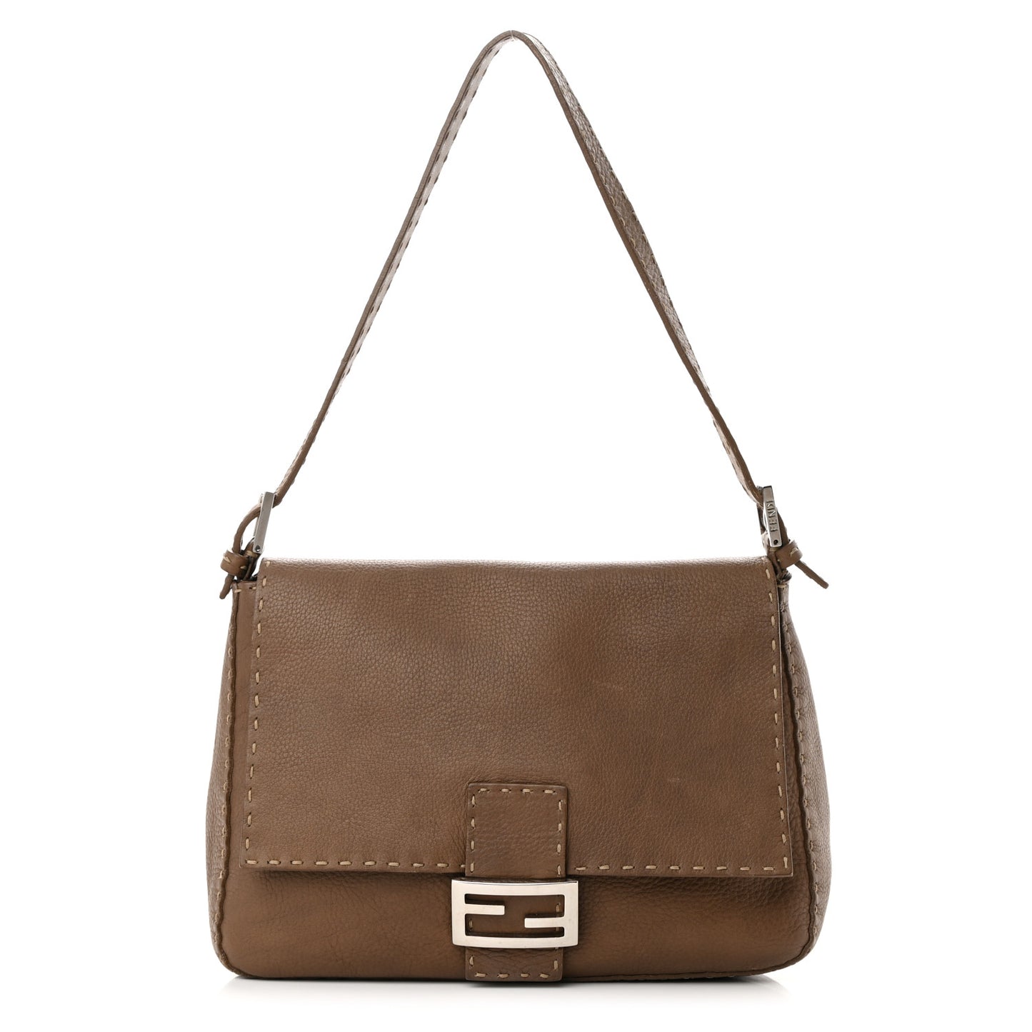 Calfskin Romano Selleria Mama Baguette Brown