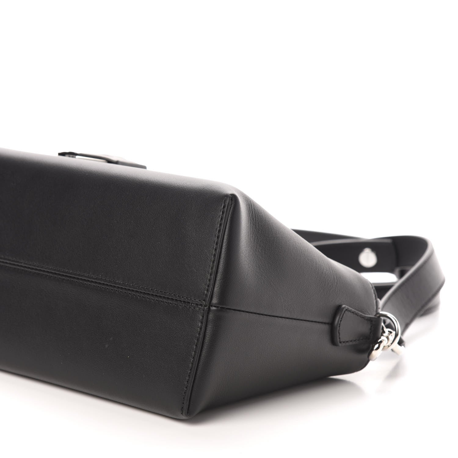 Fendi Vitello Dolce Bi-Color FF 1974 Embossed Medium By The Way Boston Bag Black Maya 9 of 10
