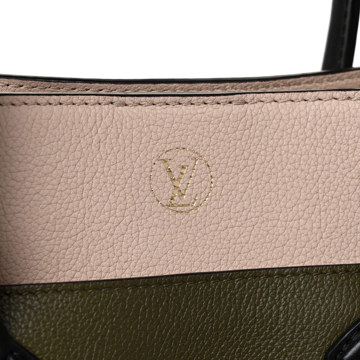 Calfskin Monogram On My Side MM Laurier Green Toffee Latte Beige