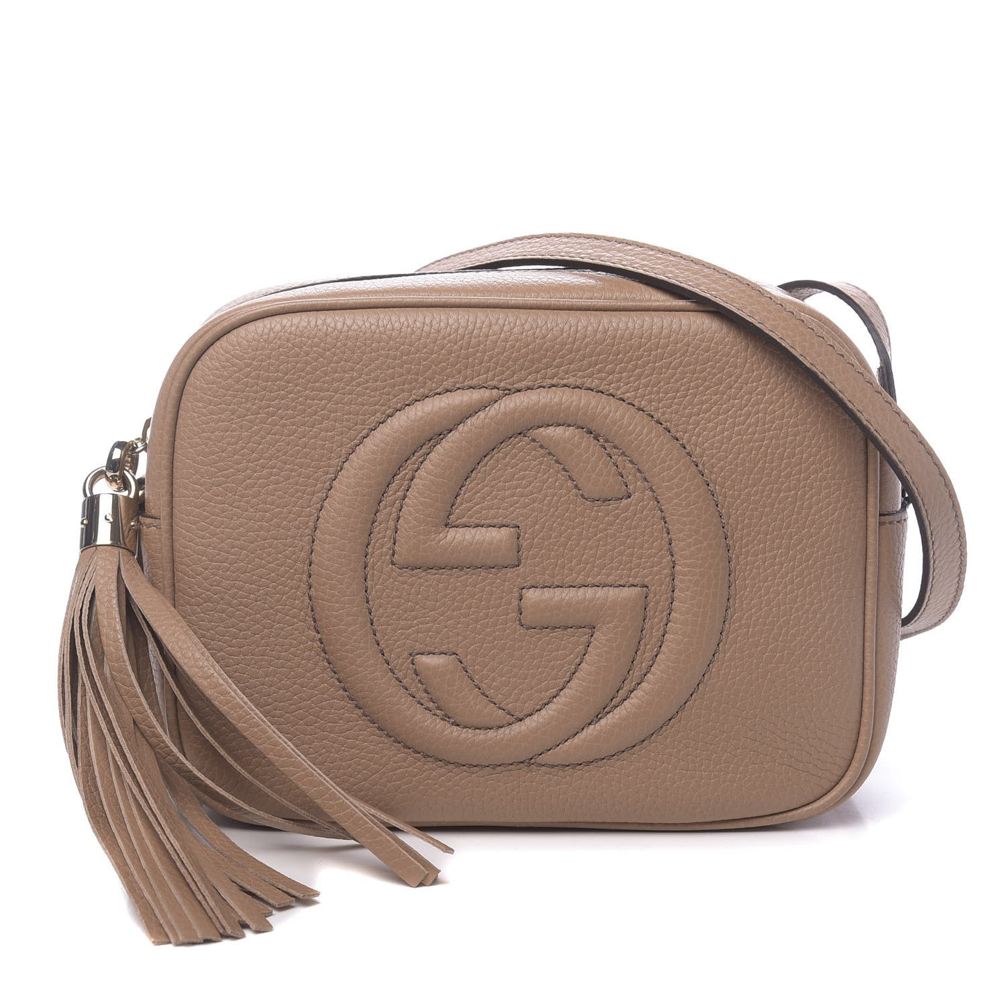 Pebbled Calfskin Small Soho Disco Bag Camelia