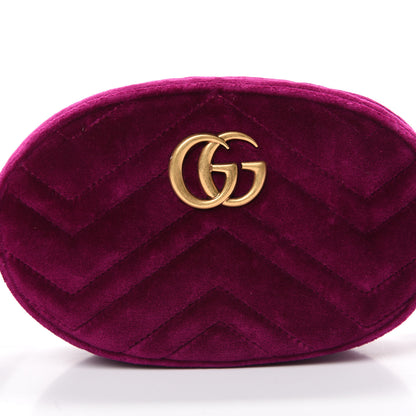 Gucci Velvet Matelasse GG Marmont Belt Bag 75 30 Fuchsia Violet Cyclamen 7 of 9