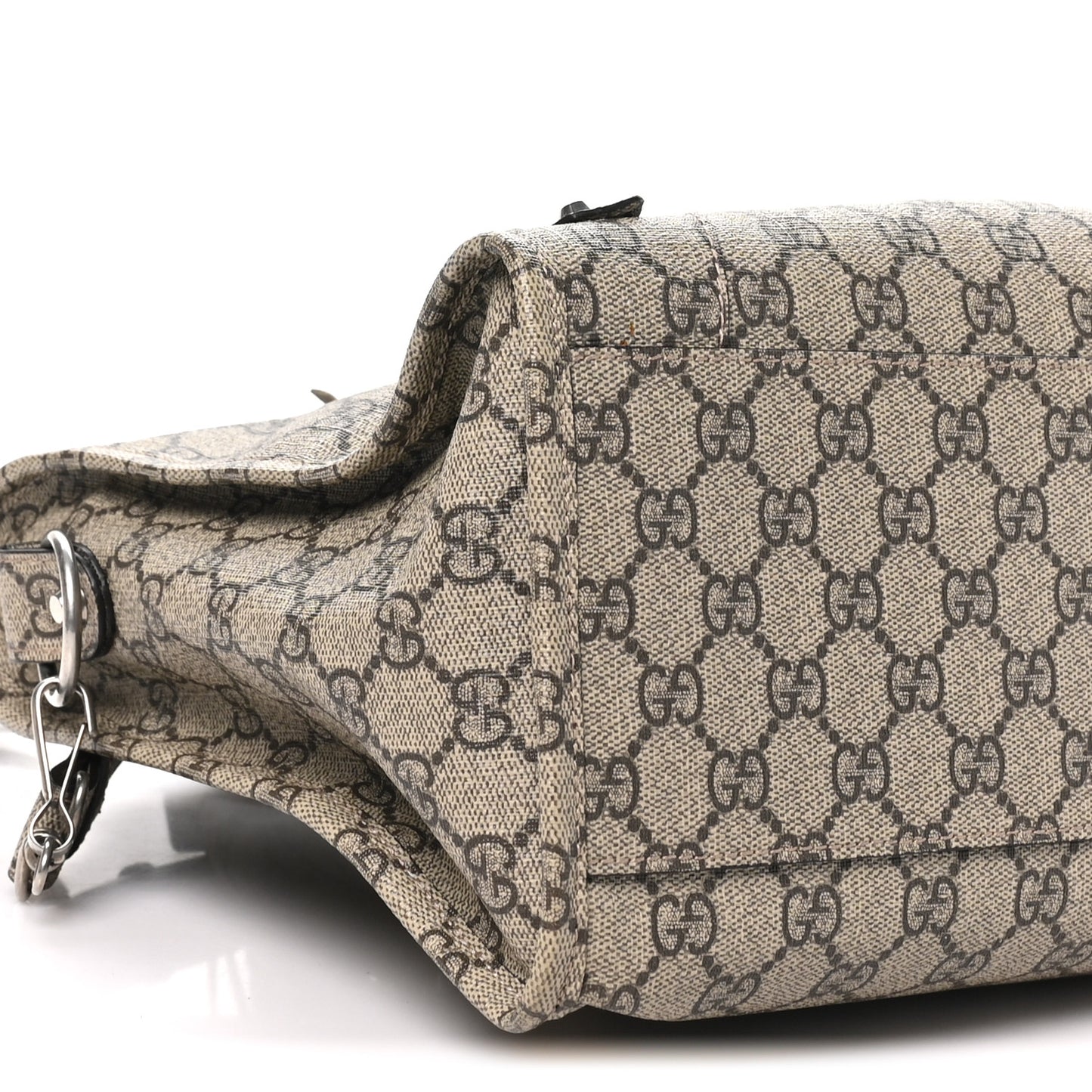X GUCCI GG Supreme Monogram Neo Classic Silver Hardware City Beige Ebony