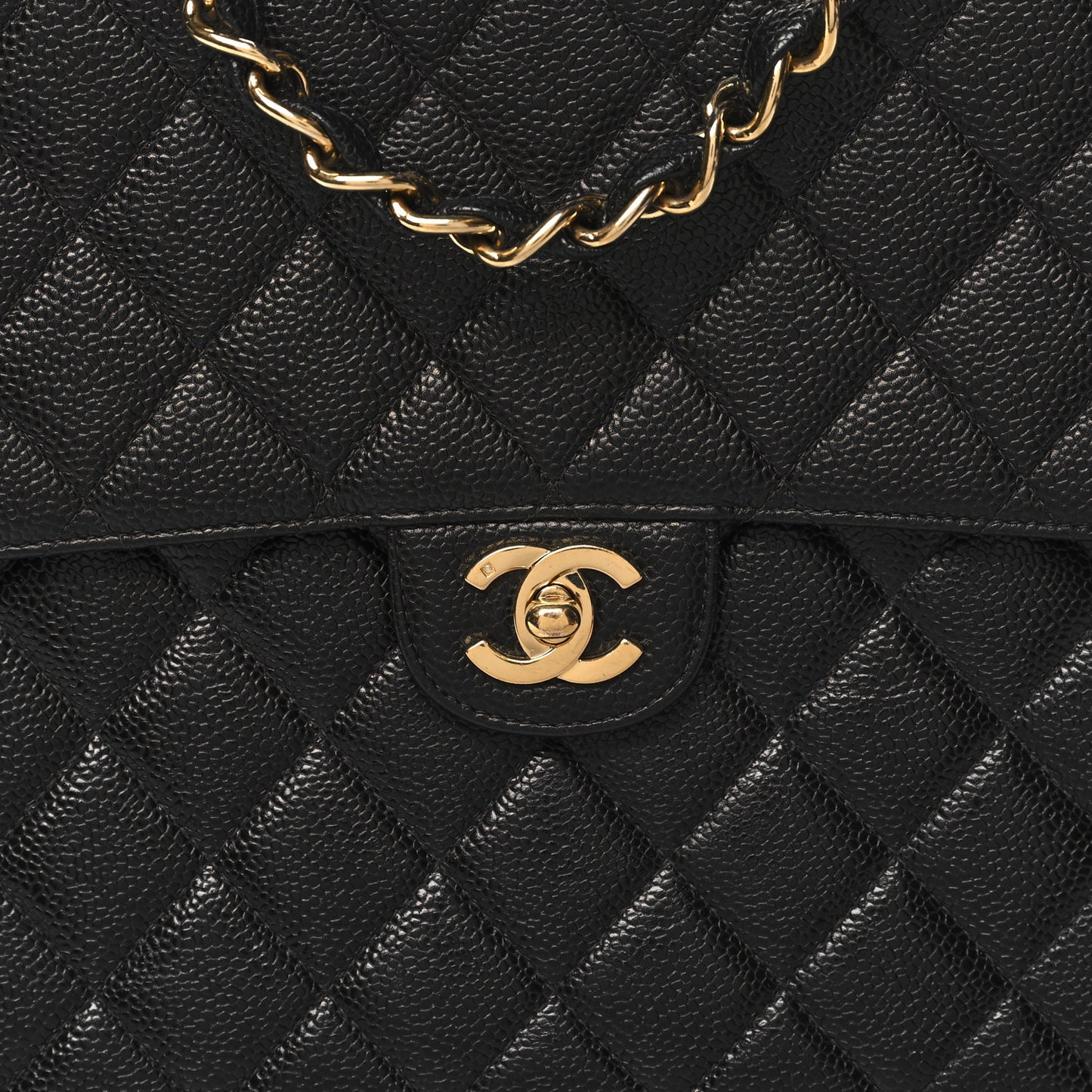Caviar Quilted Jumbo Single Flap Black