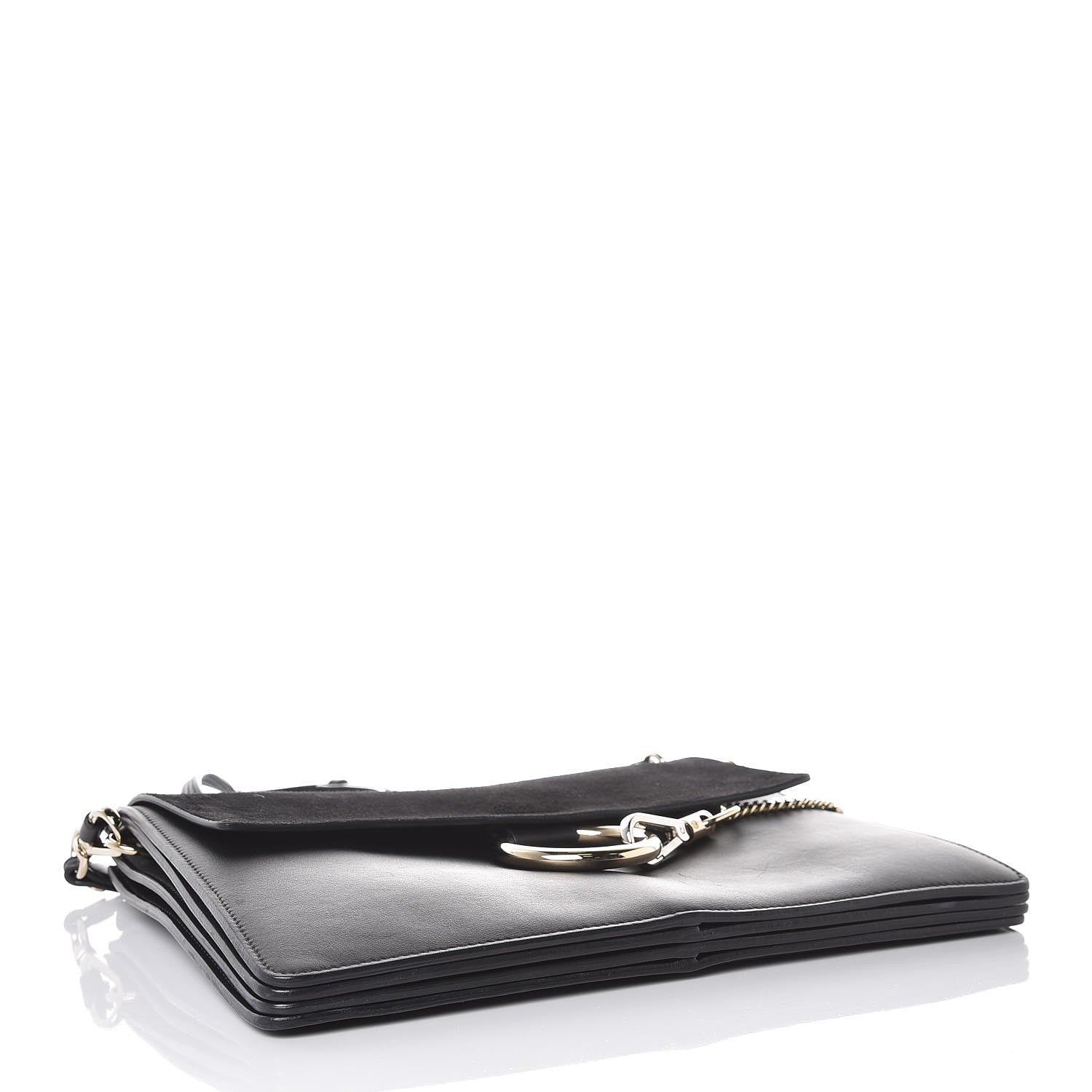 Chloe Suede Calfskin Medium Faye Shoulder Bag Black 4 of 7