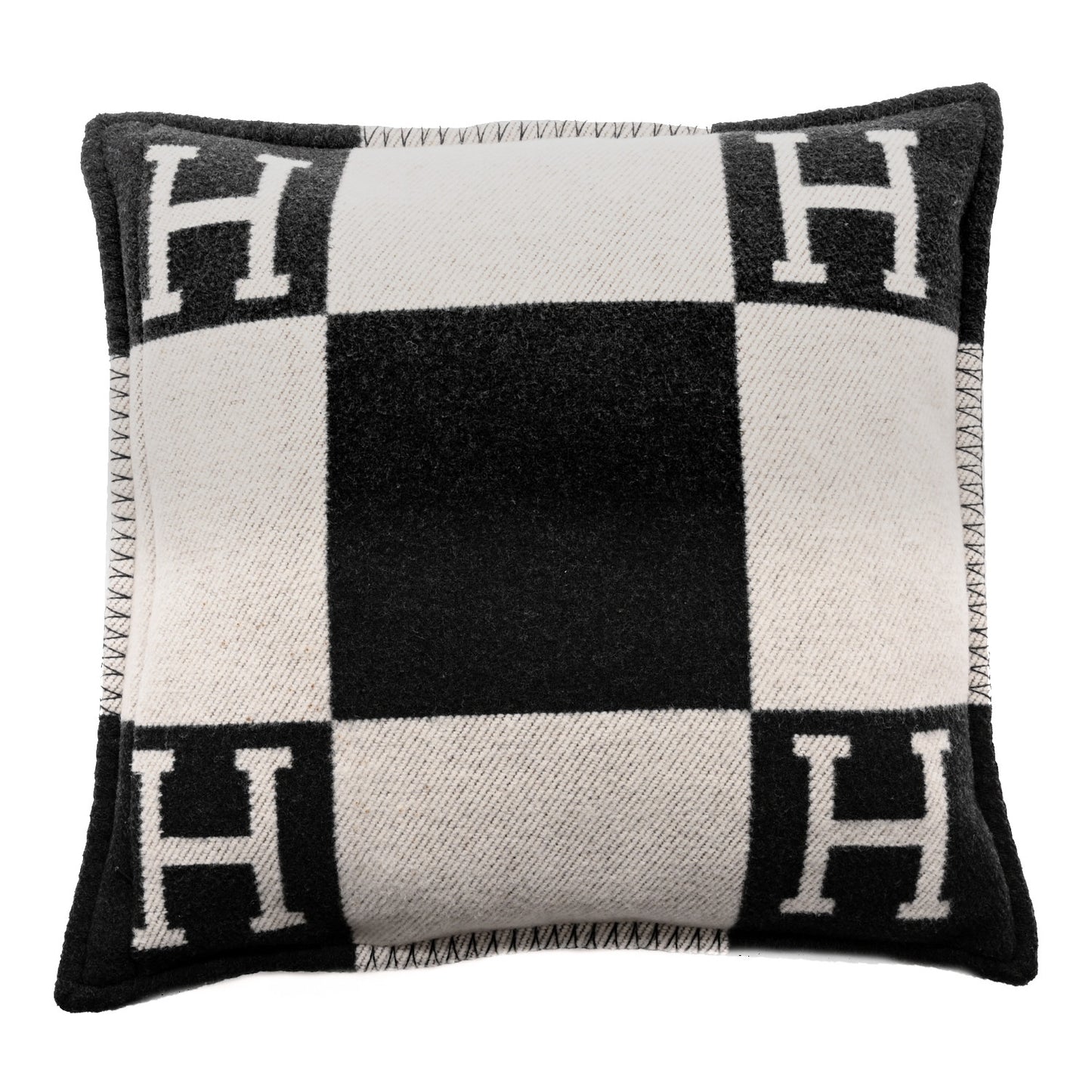 Wool Cashmere Avalon Pillow PM Ecru Gris Fonce