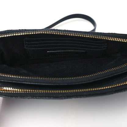 Saint Laurent Grained Lambskin Quilted Mini Becky Double Zip Bag Black 6 of 13