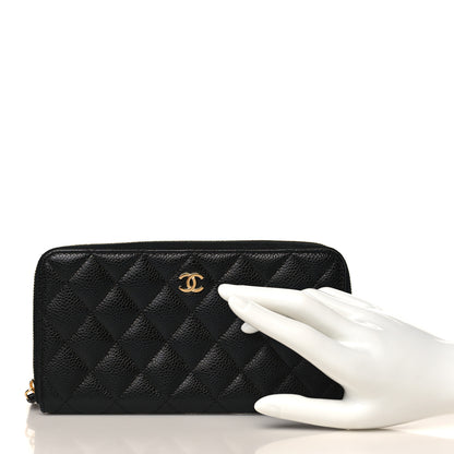 Chanel Caviar Quilted Large Gusset Zip Around Wallet Black 2 of 8