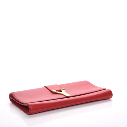 Saint Laurent Calfskin Classic Y Ligne Clutch Red 4 of 8