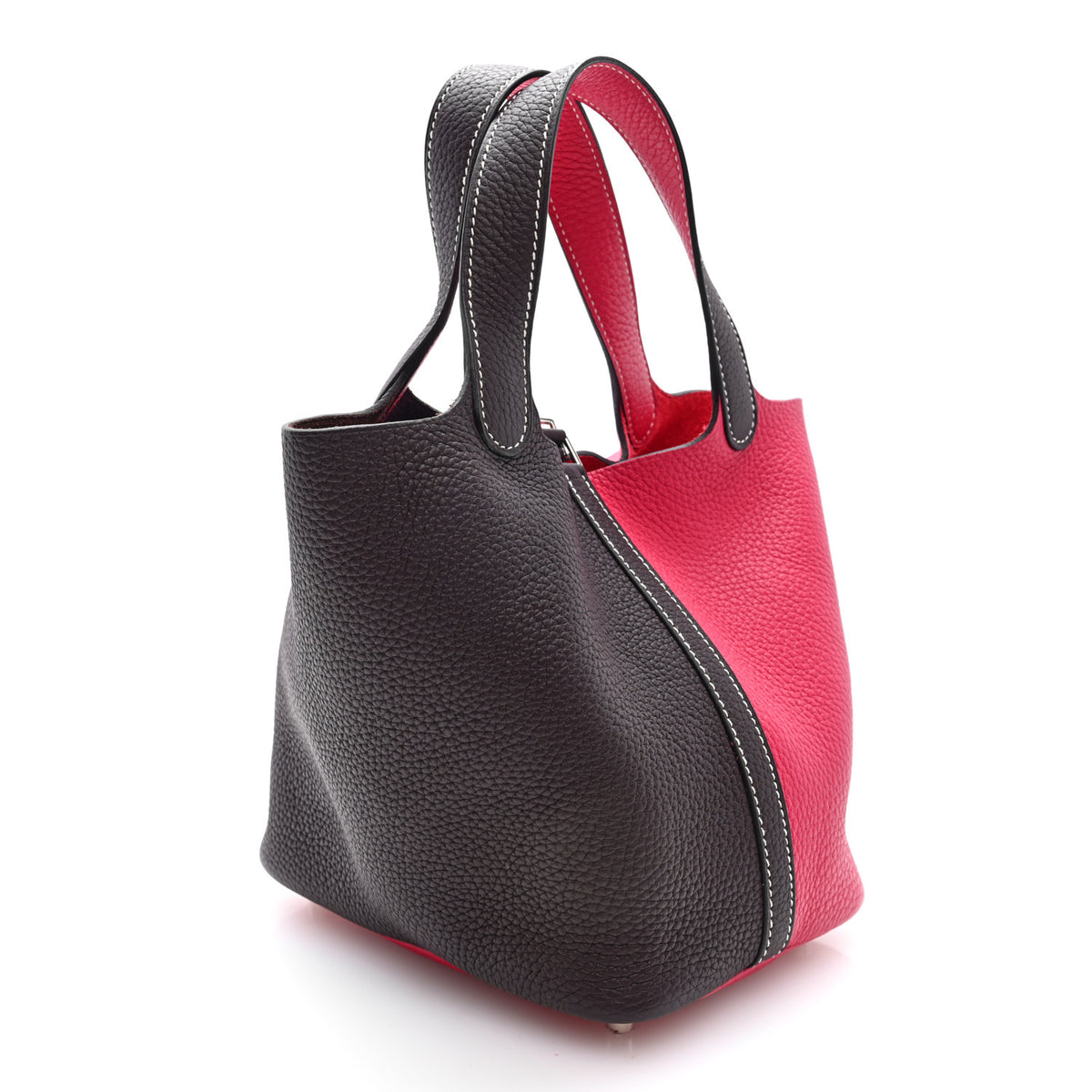 Hermes Taurillon Clemence Casaque Picotin Lock 18 PM Rouge Sellier Framboise 3 of 10