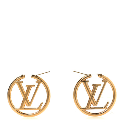 Louis Vuitton Metal Louise Hoop Earrings Gold 3 of 6