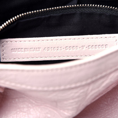 Balenciaga Agneau Classic Silver Hardware S City Logo Strap Light Rose White 8 of 10
